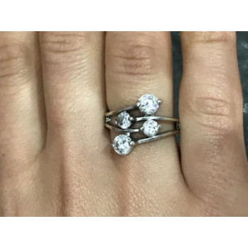 925 Sterling Silver White/colorless CZ Ring Size 6.5