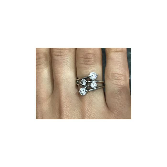 925 Sterling Silver White/colorless CZ Ring Size 6.5