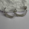 925 Sterling Silver Elegant CZ Earrings Length 0.76