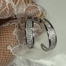 925 Sterling Silver Elegant CZ Earrings Length 0.76