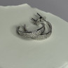 925 Sterling Silver Elegant CZ Earrings Length 0.76