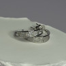 925 Sterling Silver Elegant CZ Earrings Length 0.76