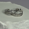925 Sterling Silver Elegant CZ Earrings Length 0.76
