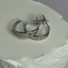 925 Sterling Silver Elegant CZ Earrings Length 0.76
