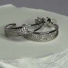 925 Sterling Silver Elegant CZ Earrings Length 0.76