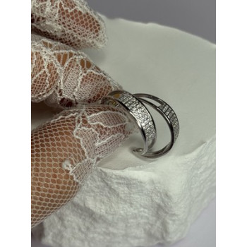 925 Sterling Silver Elegant CZ Earrings Length 0.76