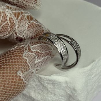 925 Sterling Silver Elegant CZ Earrings Length 0.76