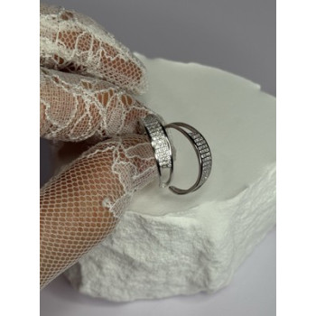 925 Sterling Silver Elegant CZ Earrings Length 0.76