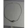 Elegant 925 Sterling Silver Gold Plated Part Diamond Necklace