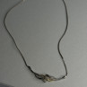 Elegant 925 Sterling Silver Gold Plated Part Diamond Necklace