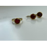 925 Sterling Silver Gold Plated Garnet & CZ Jewelry Set Turkey