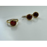 925 Sterling Silver Gold Plated Garnet & CZ Jewelry Set Turkey