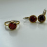 925 Sterling Silver Gold Plated Garnet & CZ Jewelry Set Turkey