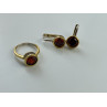 925 Sterling Silver Gold Plated Garnet & CZ Jewelry Set Turkey