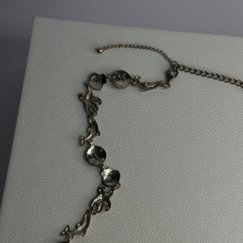 925 Sterling Silver Ocean Style Necklace Length 21/ 19 Inch