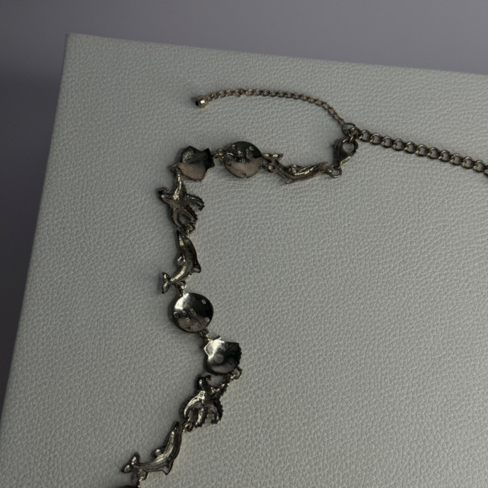 925 Sterling Silver Ocean Style Necklace Length 21/ 19 Inch