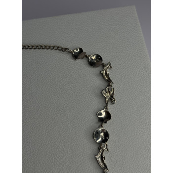 925 Sterling Silver Ocean Style Necklace Length 21/ 19 Inch