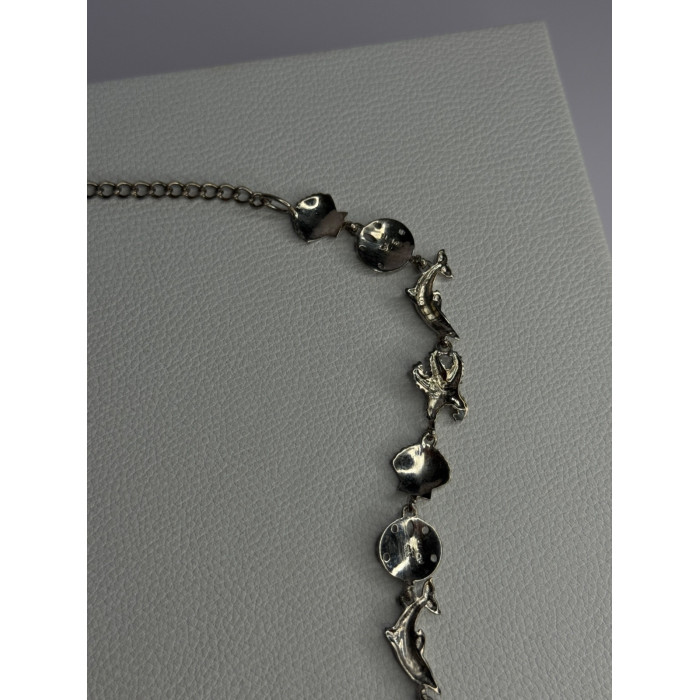 925 Sterling Silver Ocean Style Necklace Length 21/ 19 Inch