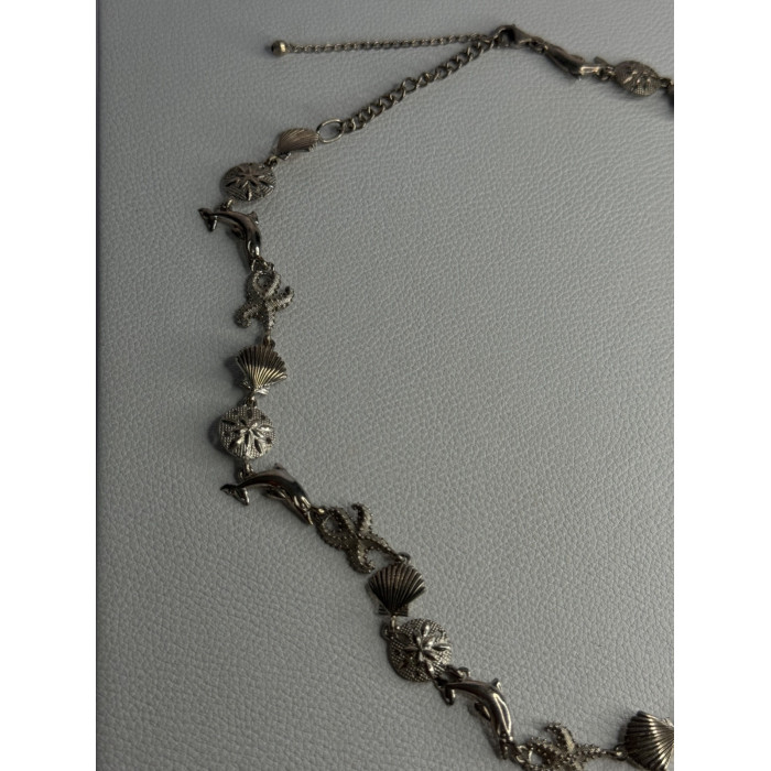 925 Sterling Silver Ocean Style Necklace Length 21/ 19 Inch