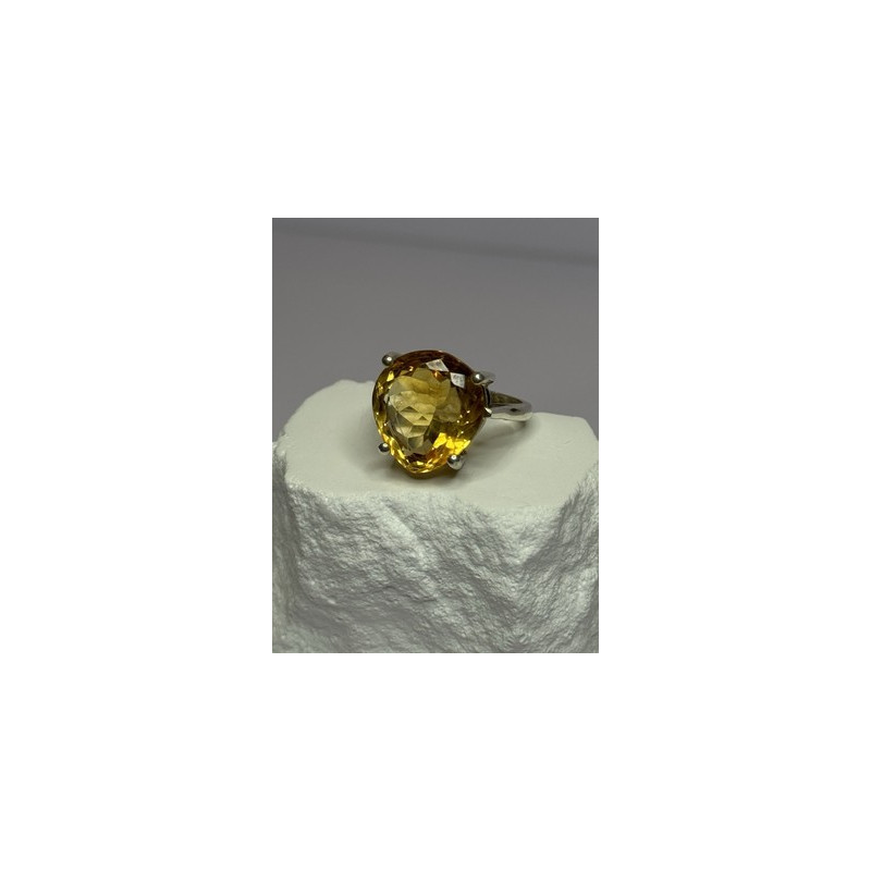 925 Sterling Silver Citrine Ring Size 7