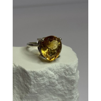 925 Sterling Silver Citrine Ring Size 7