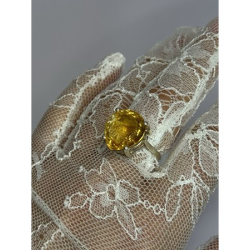 925 Sterling Silver Citrine Ring Size 7