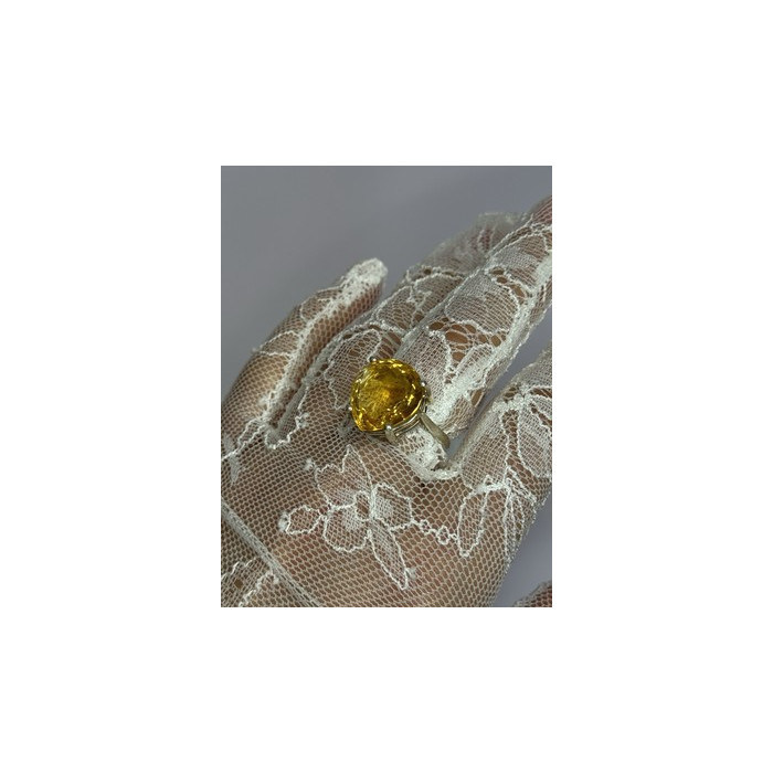 925 Sterling Silver Citrine Ring Size 7