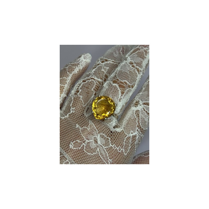 925 Sterling Silver Citrine Ring Size 7