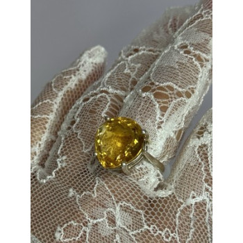 925 Sterling Silver Citrine Ring Size 7