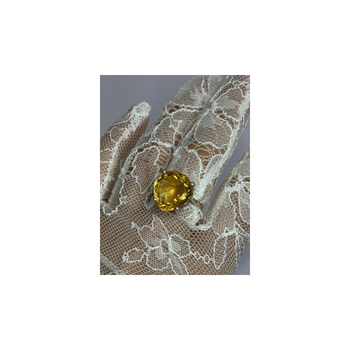 925 Sterling Silver Citrine Ring Size 7