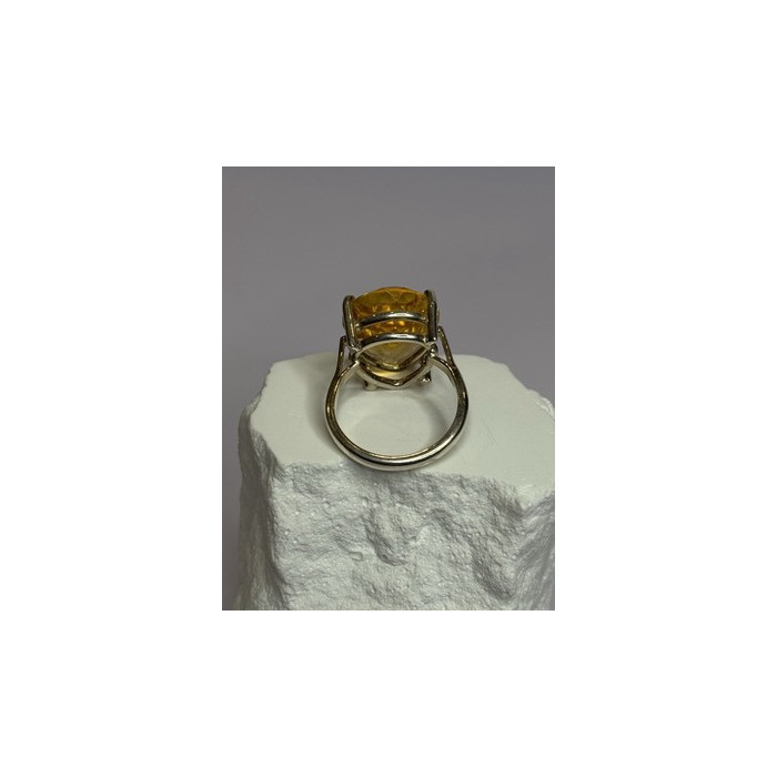 925 Sterling Silver Citrine Ring Size 7