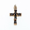 925 Sterling Silver Black Agate Cross Pendant