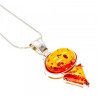 925 Sterling Silver Amber Chain With Pendant