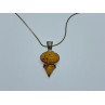 925 Sterling Silver Amber Chain with Pendant