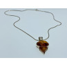 925 Sterling Silver Amber Chain with Pendant