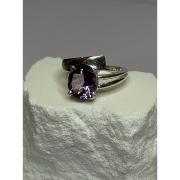 925 Sterling Silver Amethyst Ring Size 7.5