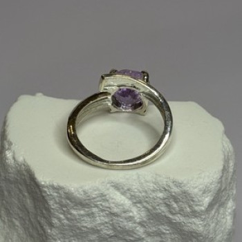 925 Sterling Silver Amethyst Ring Size 7.5