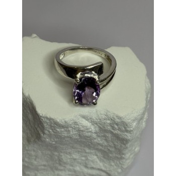 925 Sterling Silver Amethyst Ring Size 7.5