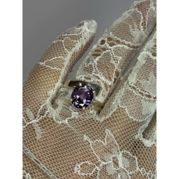 925 Sterling Silver Amethyst Ring Size 7.5