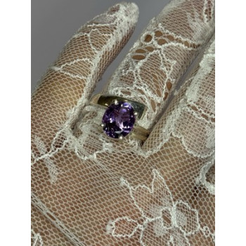 925 Sterling Silver Amethyst Ring Size 7.5