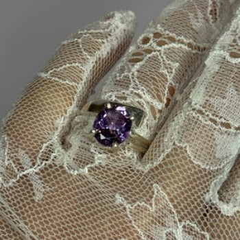 925 Sterling Silver Amethyst Ring Size 7.5