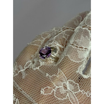 925 Sterling Silver Amethyst Ring Size 7.5