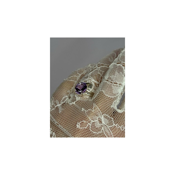 925 Sterling Silver Amethyst Ring Size 7.5