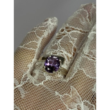 925 Sterling Silver Amethyst Ring Size 7.5