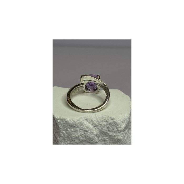925 Sterling Silver Amethyst Ring Size 7.5