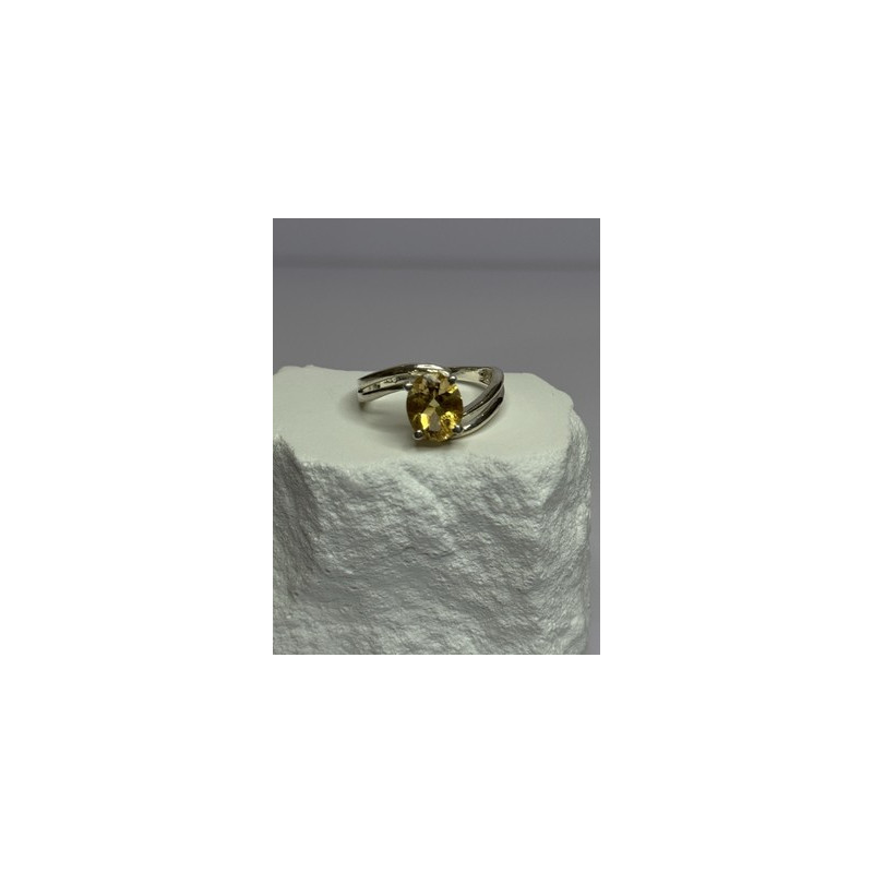 925 Sterling Silver Citrine Ring Size 8