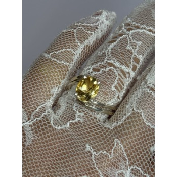 925 Sterling Silver Citrine Ring Size 8