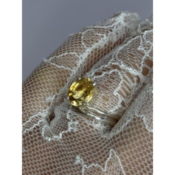925 Sterling Silver Citrine Ring Size 8