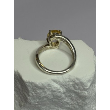 925 Sterling Silver Citrine Ring Size 8