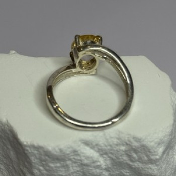 925 Sterling Silver Citrine Ring Size 8